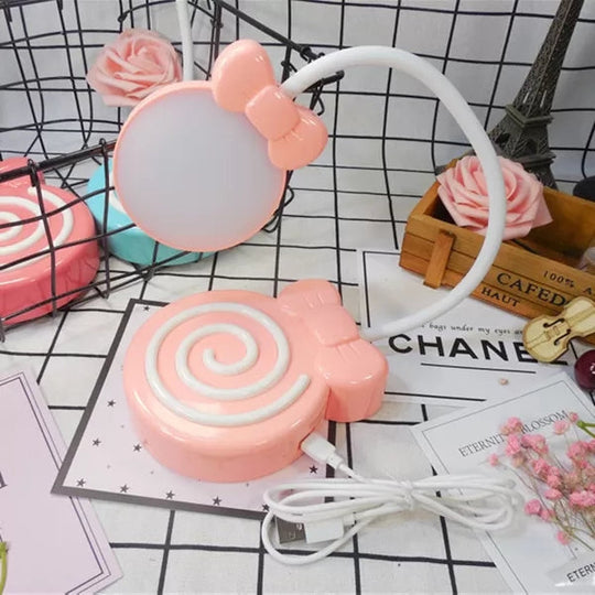 Candy-Styled Study Desk Light With Flexible Gooseneck Perfect For Girls Bedrooms Pink