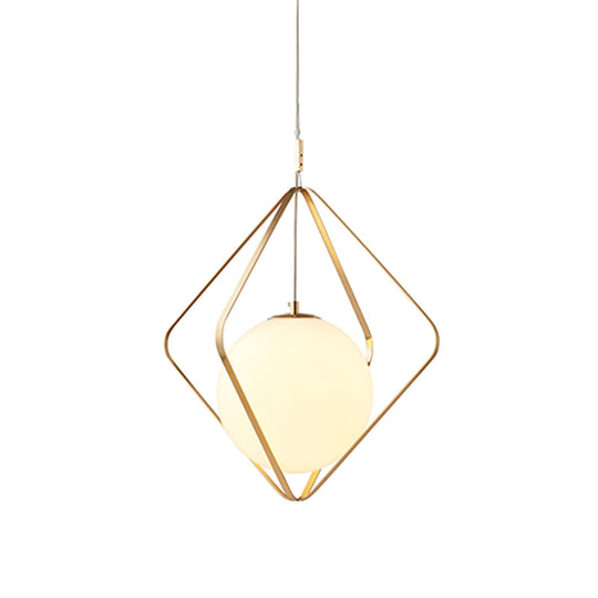 Minimalist Gold Pendant Light - 1 Head Led Down Lighting For Bedroom 10.5/16 W
