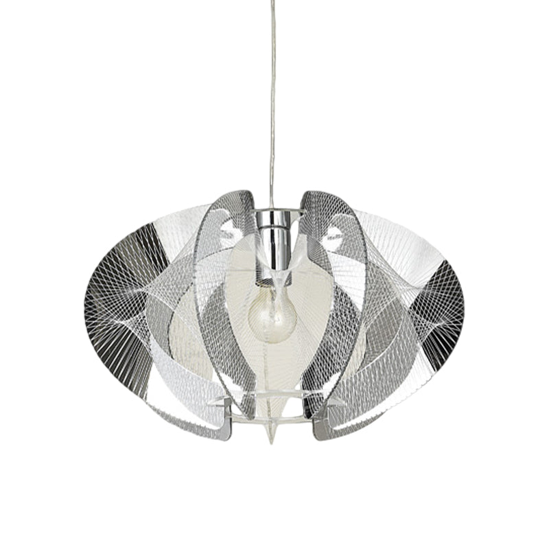 Modern Chrome Pendant Light: Elegant Curve Acrylic Shade with Hanging Lamp - Ideal for Restaurants