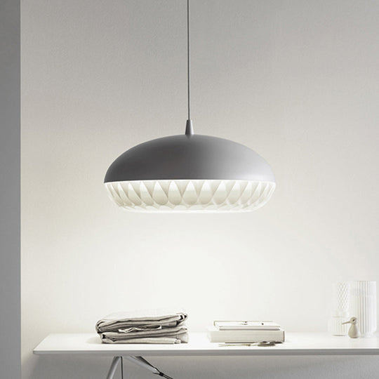 Modern Metal Dome Pendant Light - White/Black Down Lighting for Restaurants