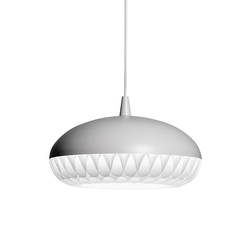 Modern Metal Dome Pendant Light - White/Black Down Lighting for Restaurants