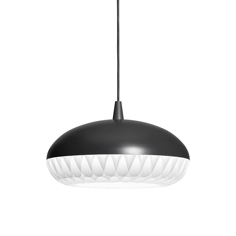 Modern Metal Dome Pendant Light - White/Black Down Lighting for Restaurants