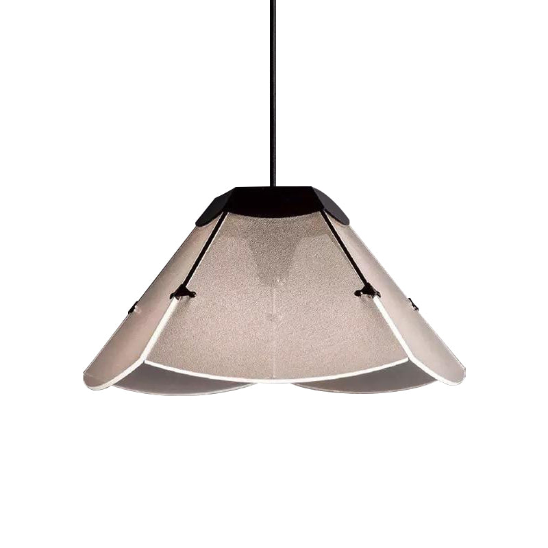 Scalloped Glass Led Ceiling Pendant Light Fixture - Modern Design For Living Room