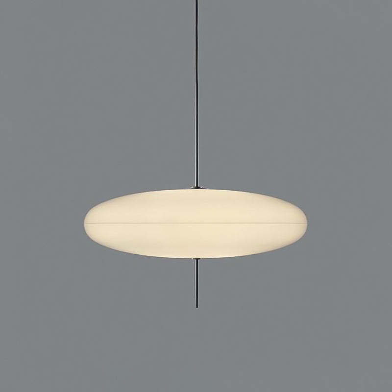 Modern Circular Ceiling Pendant Light With White Glass And 1 Bulb - Ideal For Dining Room