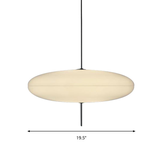 Modern Circular Ceiling Pendant Light With White Glass And 1 Bulb - Ideal For Dining Room