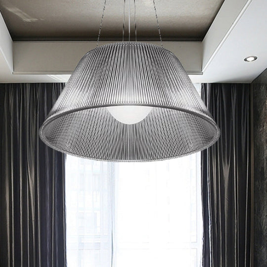 Contemporary Restaurant Pendant Lamp - Cone Clear Glass Shade 13/19.5 Dia / 13