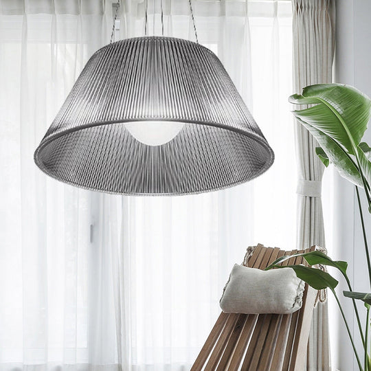 Contemporary Restaurant Pendant Lamp - Cone Clear Glass Shade 13/19.5 Dia