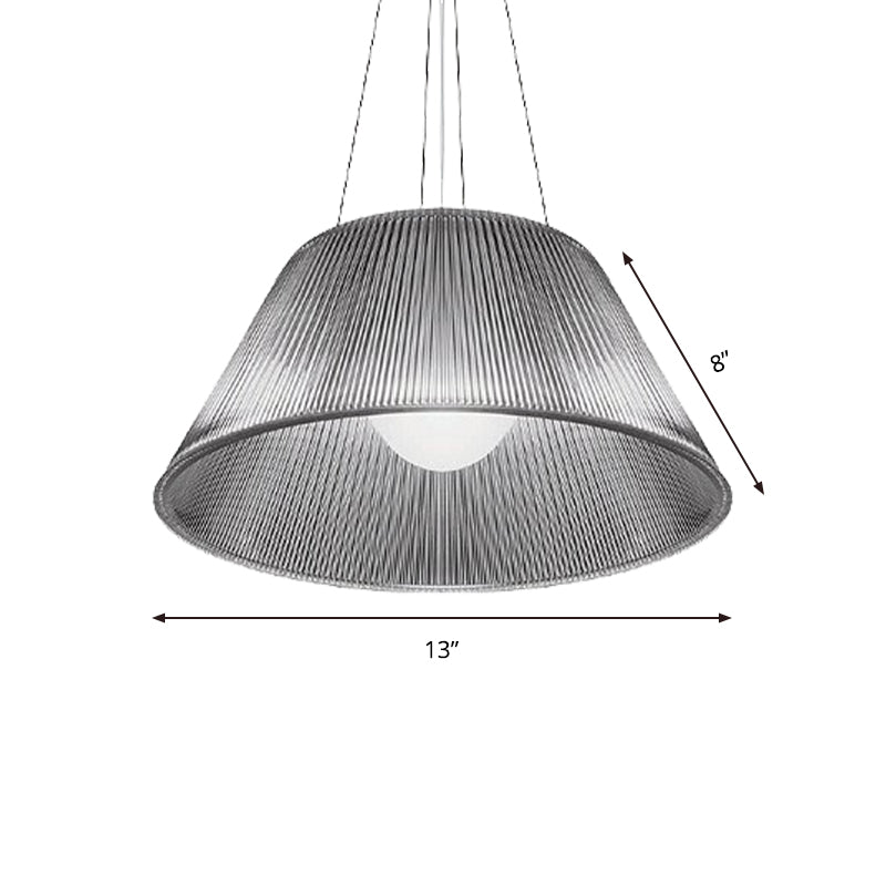 Contemporary Restaurant Pendant Lamp - Cone Clear Glass Shade 13/19.5 Dia