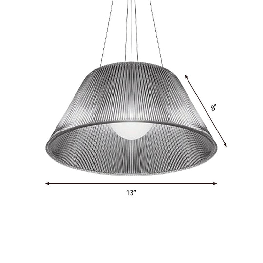Contemporary Restaurant Pendant Lamp - Cone Clear Glass Shade 13/19.5 Dia