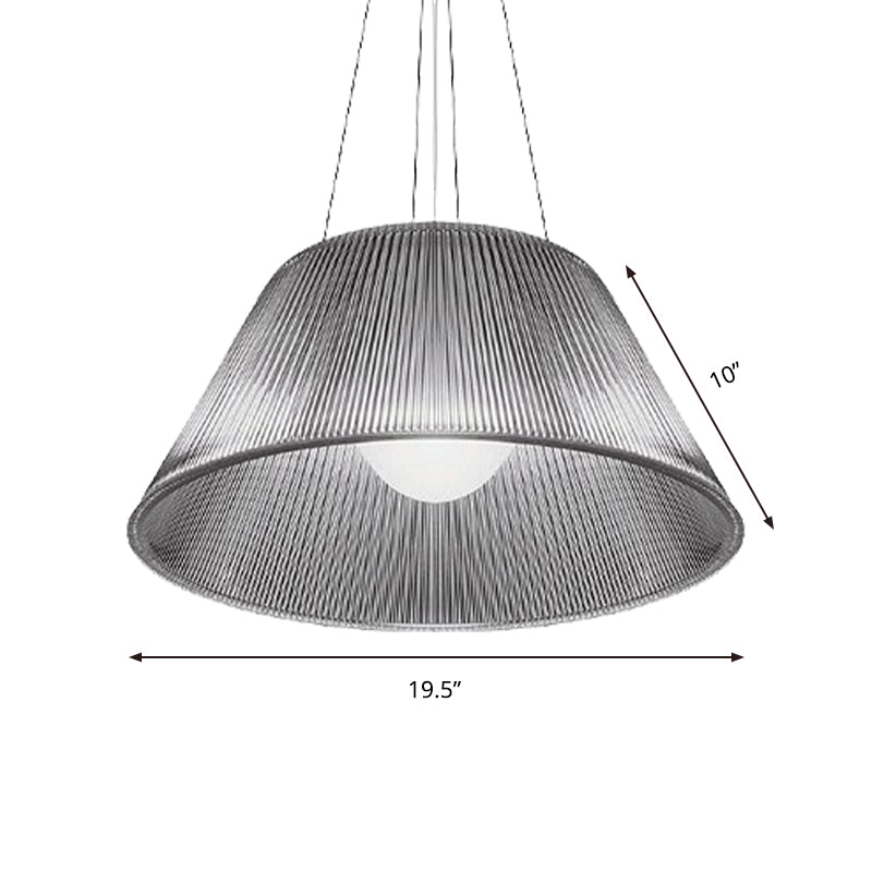 Contemporary Restaurant Pendant Lamp - Cone Clear Glass Shade 13/19.5 Dia