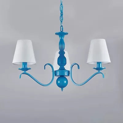 Contemporary Blue Pendant Lamp: 3 Bulb Metal Chandelier For Boys Bedroom