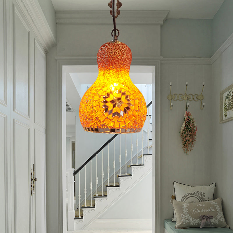 Turkish Cut Glass Gourd Pendant Light Fixture 1 Ceiling Hanging Lamp For Restaurants In