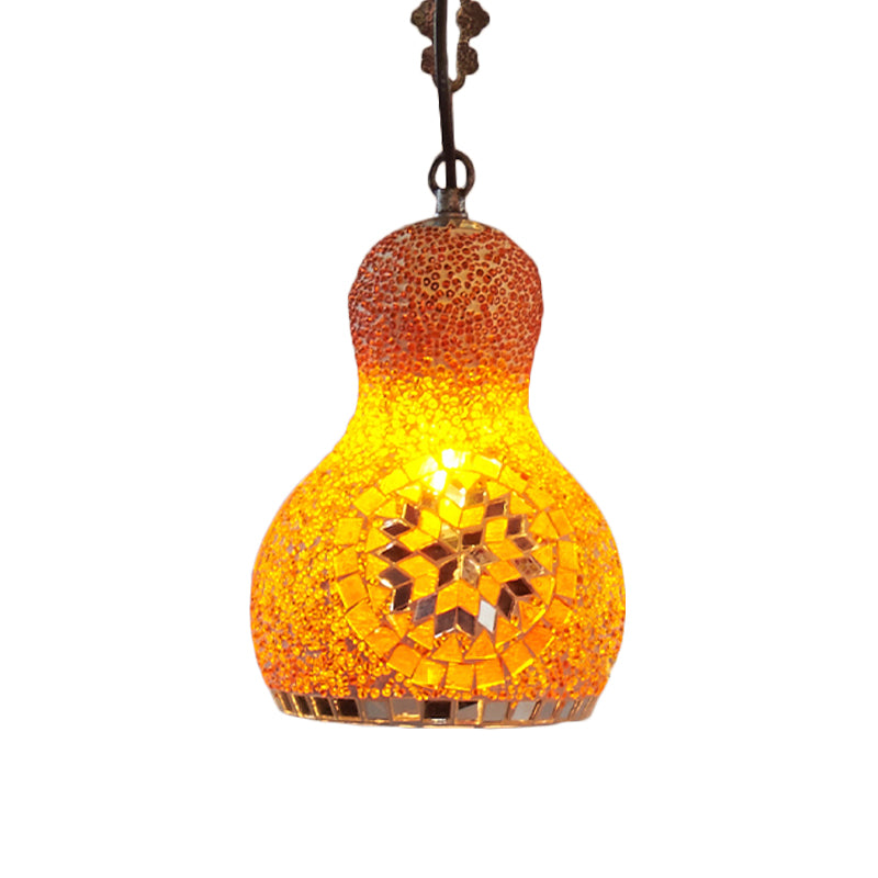 Turkish Cut Glass Gourd Pendant Light Fixture 1 Ceiling Hanging Lamp For Restaurants In