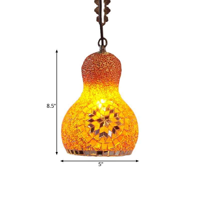 Turkish Cut Glass Gourd Pendant Light Fixture 1 Ceiling Hanging Lamp For Restaurants In