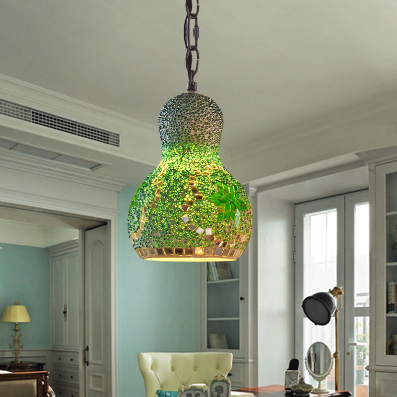 Turkish Cut Glass Gourd Pendant Light Fixture 1 Ceiling Hanging Lamp For Restaurants In