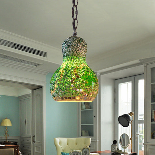 Turkish Cut Glass Gourd Pendant Light Fixture 1 Ceiling Hanging Lamp For Restaurants In