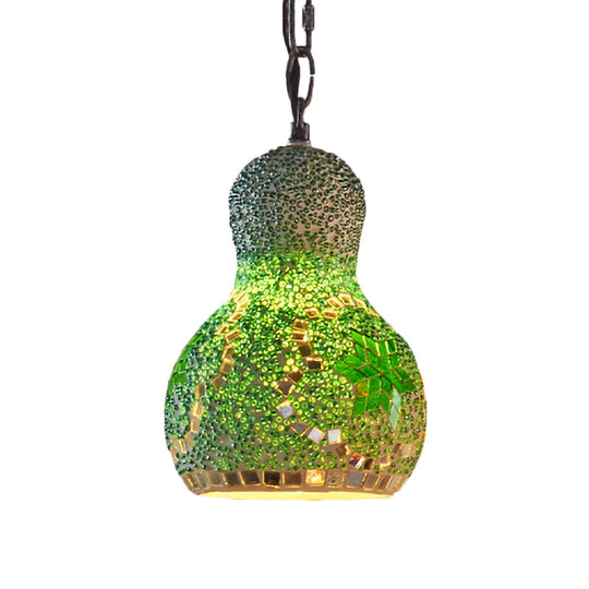 Turkish Cut Glass Gourd Pendant Light Fixture 1 Ceiling Hanging Lamp For Restaurants In