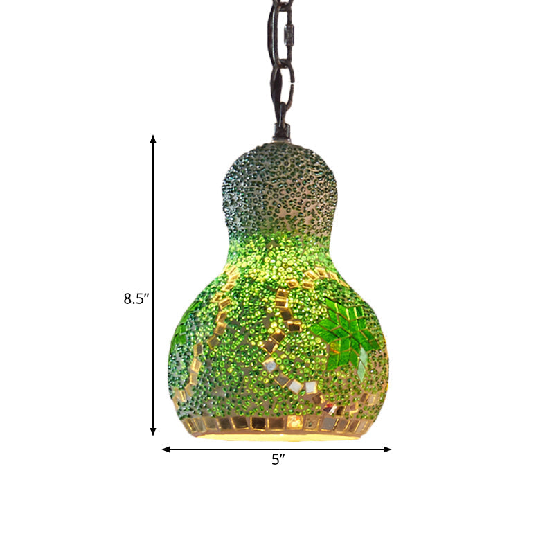 Turkish Cut Glass Gourd Pendant Light Fixture 1 Ceiling Hanging Lamp For Restaurants In