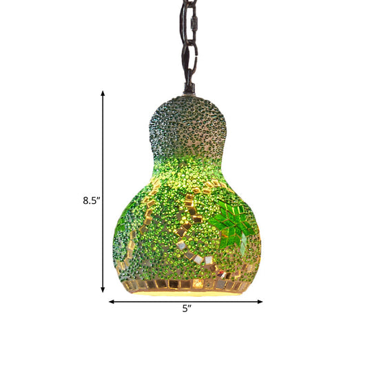 Turkish Cut Glass Gourd Pendant Light Fixture 1 Ceiling Hanging Lamp For Restaurants In