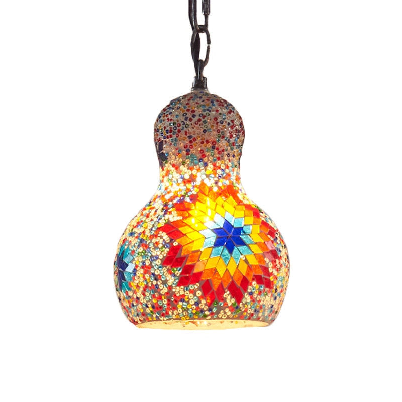 Turkish Cut Glass Gourd Pendant Light Fixture 1 Ceiling Hanging Lamp For Restaurants In