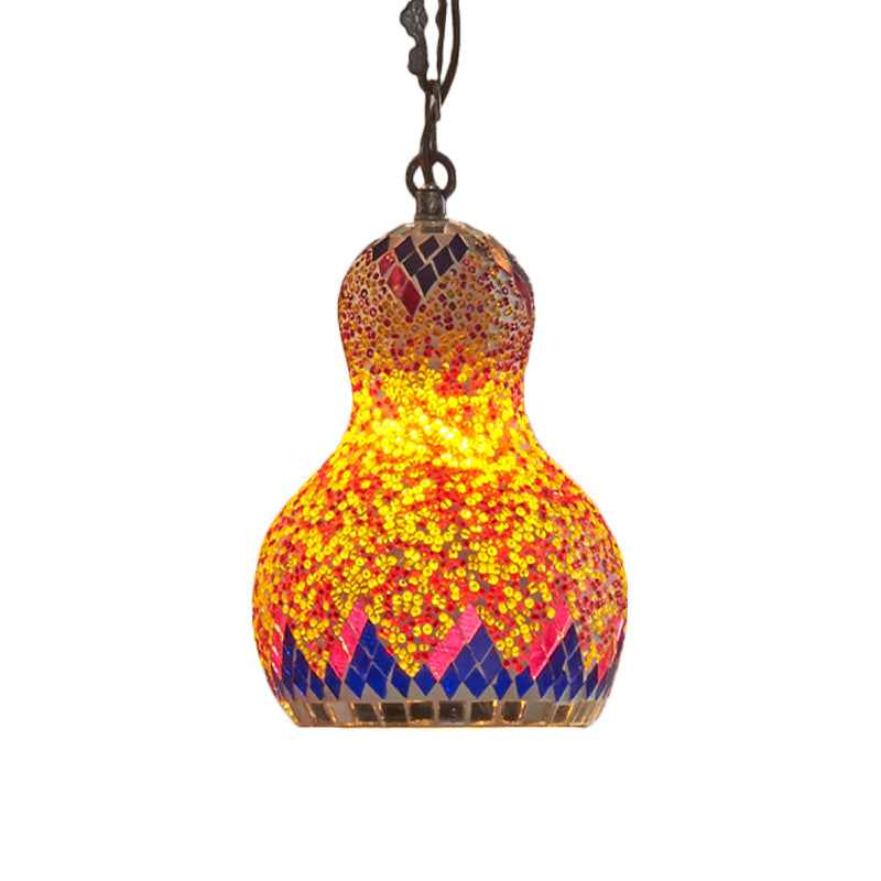 Turkish Cut Glass Gourd Pendant Light Fixture 1 Ceiling Hanging Lamp For Restaurants In