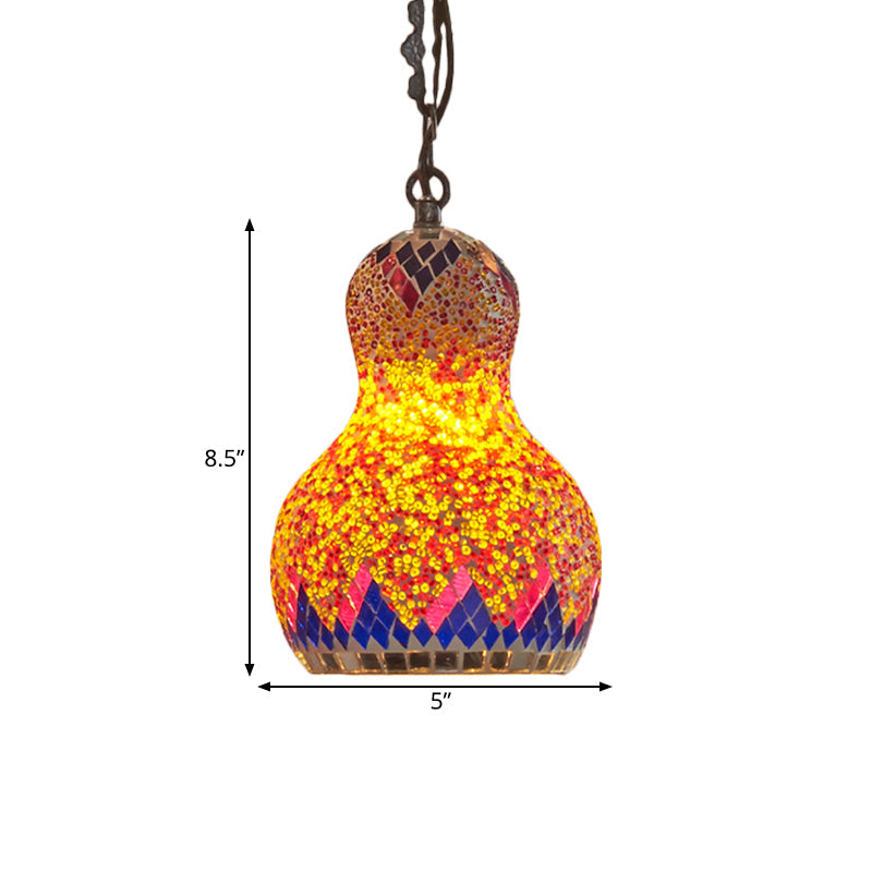 Turkish Cut Glass Gourd Pendant Light Fixture 1 Ceiling Hanging Lamp For Restaurants In