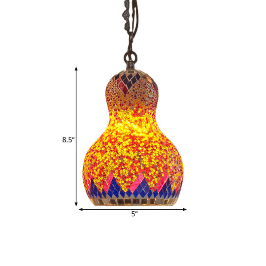 Turkish Cut Glass Gourd Pendant Light Fixture 1 Ceiling Hanging Lamp For Restaurants In