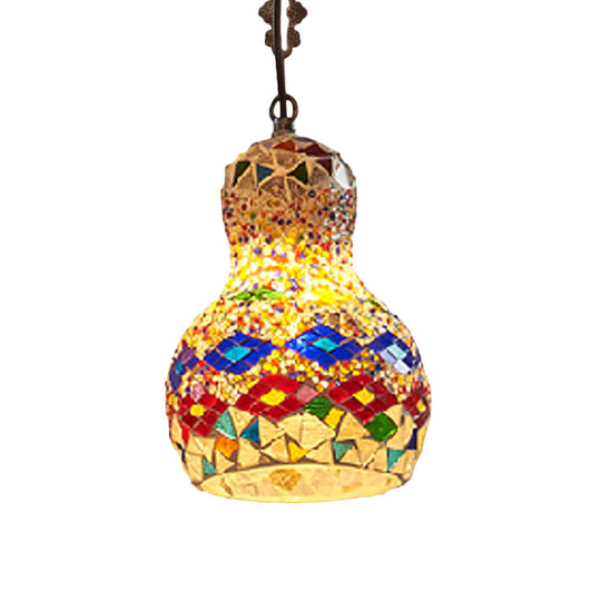 Turkish Cut Glass Gourd Pendant Light Fixture 1 Ceiling Hanging Lamp For Restaurants In