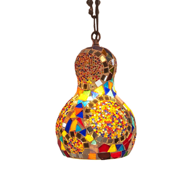 Turkish Cut Glass Gourd Pendant Light Fixture 1 Ceiling Hanging Lamp For Restaurants In