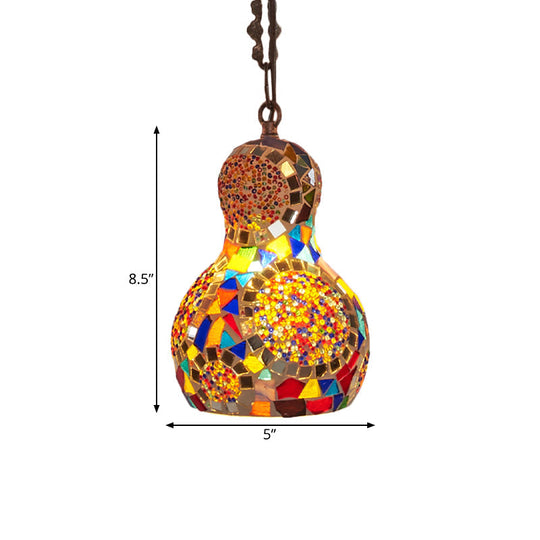 Turkish Cut Glass Gourd Pendant Light Fixture 1 Ceiling Hanging Lamp For Restaurants In
