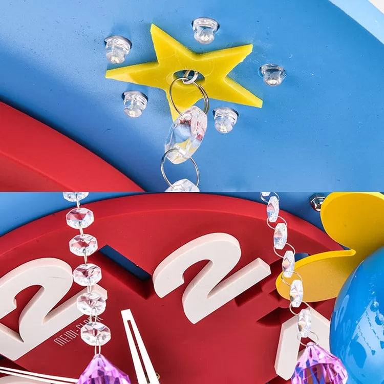 Crystal Wood Kid Bedroom Ceiling Mount Light with 3 Head Creative Lamp