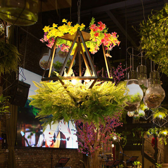 Lustre de plafond industriel vintage à 5 têtes avec lampe à suspension à LED - Noir