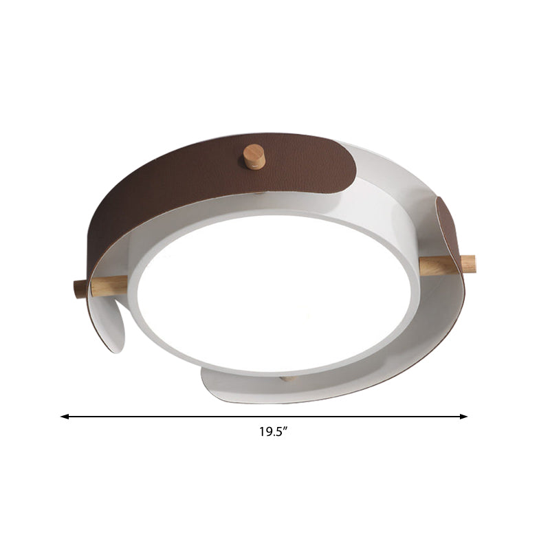 Nordic Acrylic LED Flush Mount Ceiling Light Fixture in White/Distressed White - 16"/19.5" Dia