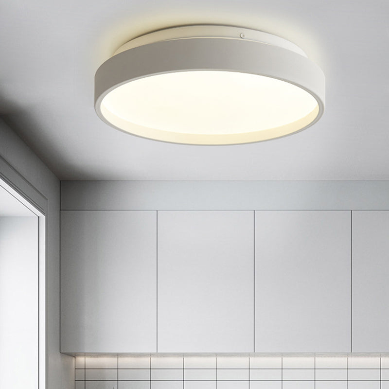 Modern Acrylic Flush Mount Ceiling Light - 12"/18" Round, Coffee Bronze/Gold/White - Indoor Use