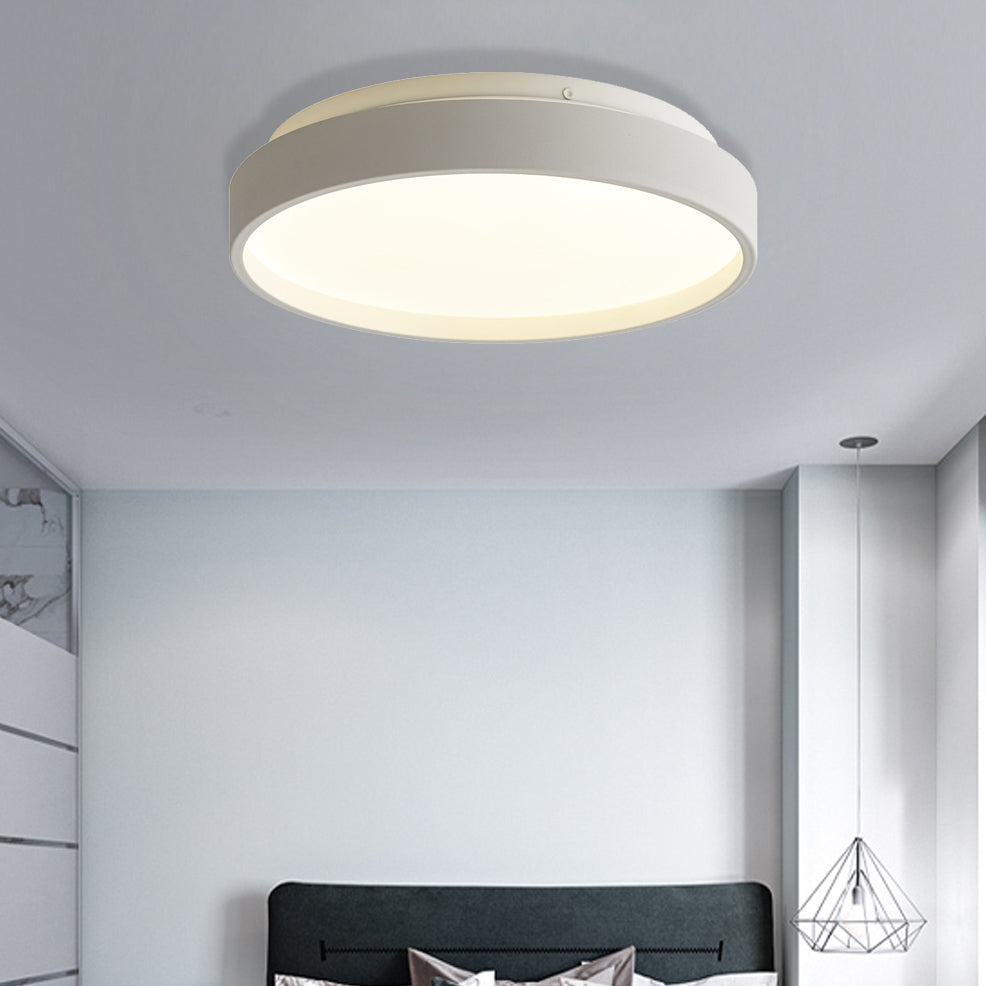Modern Acrylic Flush Mount Ceiling Light - 12"/18" Round, Coffee Bronze/Gold/White - Indoor Use