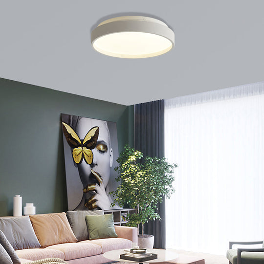 Modern Acrylic Flush Mount Ceiling Light - 12"/18" Round, Coffee Bronze/Gold/White - Indoor Use