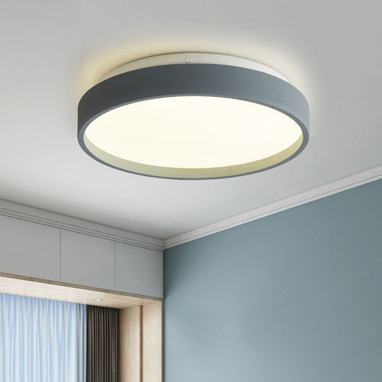 Modern Acrylic Flush Mount Ceiling Light - 12"/18" Round, Coffee Bronze/Gold/White - Indoor Use