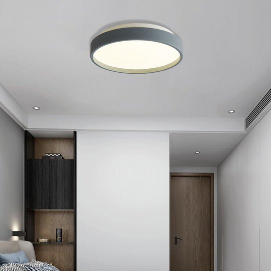 Modern Acrylic Flush Mount Ceiling Light - 12"/18" Round, Coffee Bronze/Gold/White - Indoor Use