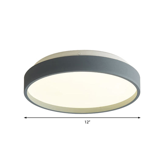 Modern Acrylic Flush Mount Ceiling Light - 12"/18" Round, Coffee Bronze/Gold/White - Indoor Use
