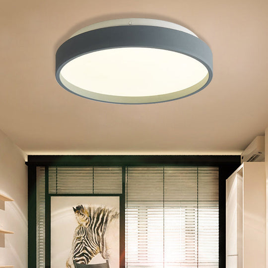 Modern Acrylic Flush Mount Ceiling Light - 12"/18" Round, Coffee Bronze/Gold/White - Indoor Use