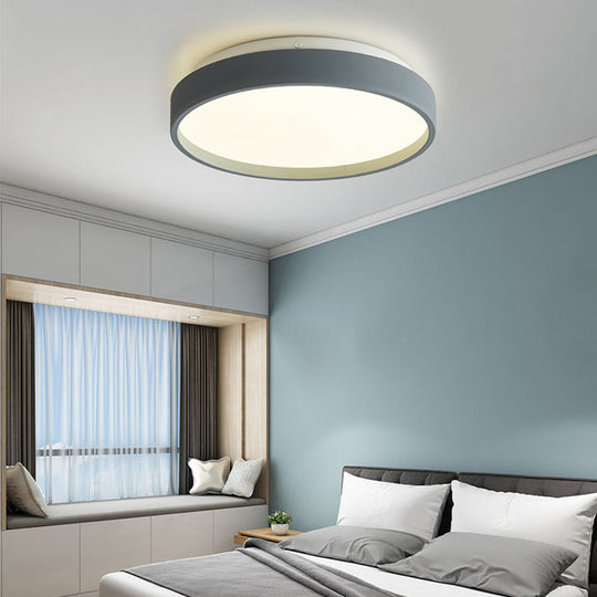 Modern Acrylic Flush Mount Ceiling Light - 12"/18" Round, Coffee Bronze/Gold/White - Indoor Use
