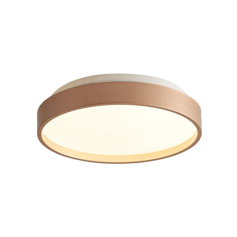 Modern Acrylic Flush Mount Ceiling Light - 12"/18" Round, Coffee Bronze/Gold/White - Indoor Use
