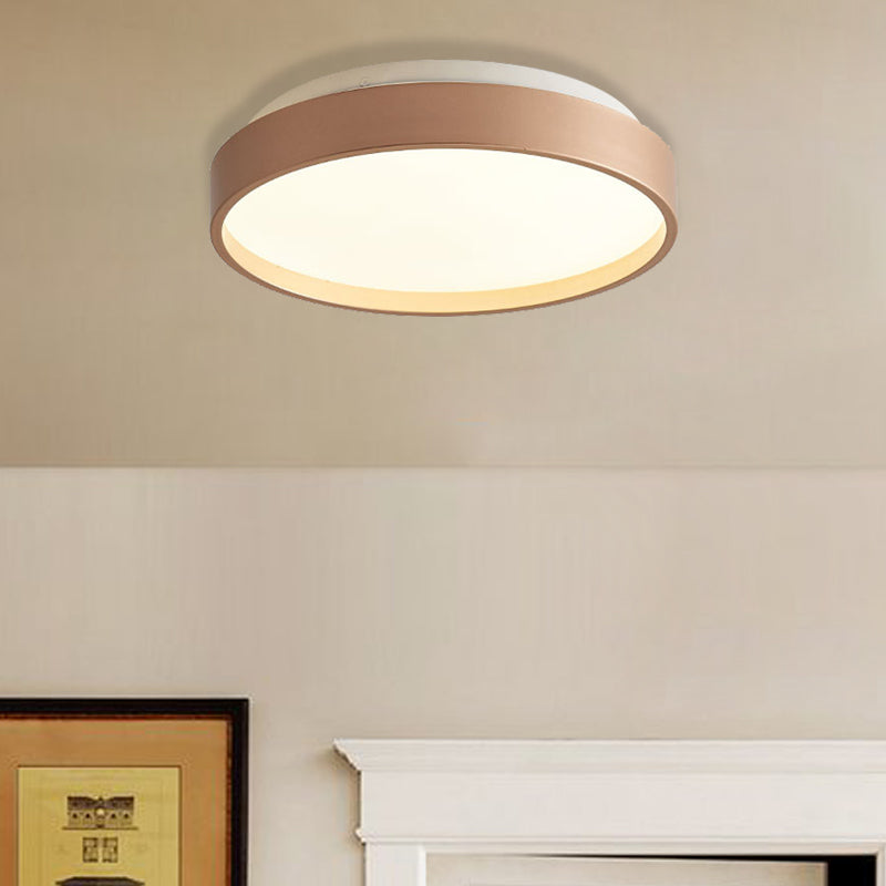 Modern Acrylic Flush Mount Ceiling Light - 12"/18" Round, Coffee Bronze/Gold/White - Indoor Use