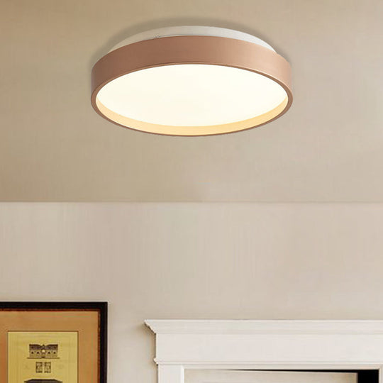 Modern Acrylic Flush Mount Ceiling Light - 12/18 Round Coffee Bronze/Gold/White Indoor Use Gold / 18