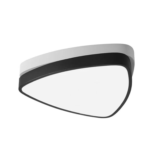 Modern Triangle Ceiling Lights in White and Black - 15"/19"/23" Sizes, Iron and Acrylic Fixture with Warm/White Lighting for the Bedroom