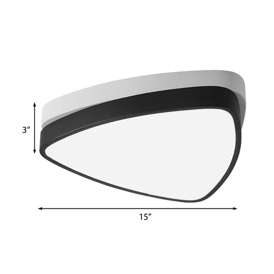 Modern Triangle Ceiling Lights in White and Black - 15"/19"/23" Sizes, Iron and Acrylic Fixture with Warm/White Lighting for the Bedroom