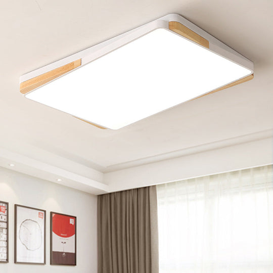 Luminaire rectangulaire contemporain en acrylique - Plafonnier encastré pour salon (16"/19,5"/35,5", noir/blanc)