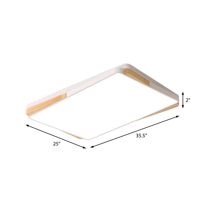 Luminaire rectangulaire contemporain en acrylique - Plafonnier encastré pour salon (16"/19,5"/35,5", noir/blanc)