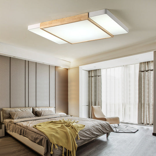 Nordic Style Wood and Metal Ceiling Lights"
Alternatively:
"Squared Ceiling Lights in Nordic Style Wood and Metal"
"Modern Nordic Ceiling Lights with Wood and Metal Design"
"White Square Ceiling Lights in Nordic Style Wood and Metal