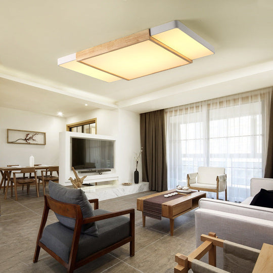 Nordic Style Wood and Metal Ceiling Lights"
Alternatively:
"Squared Ceiling Lights in Nordic Style Wood and Metal"
"Modern Nordic Ceiling Lights with Wood and Metal Design"
"White Square Ceiling Lights in Nordic Style Wood and Metal